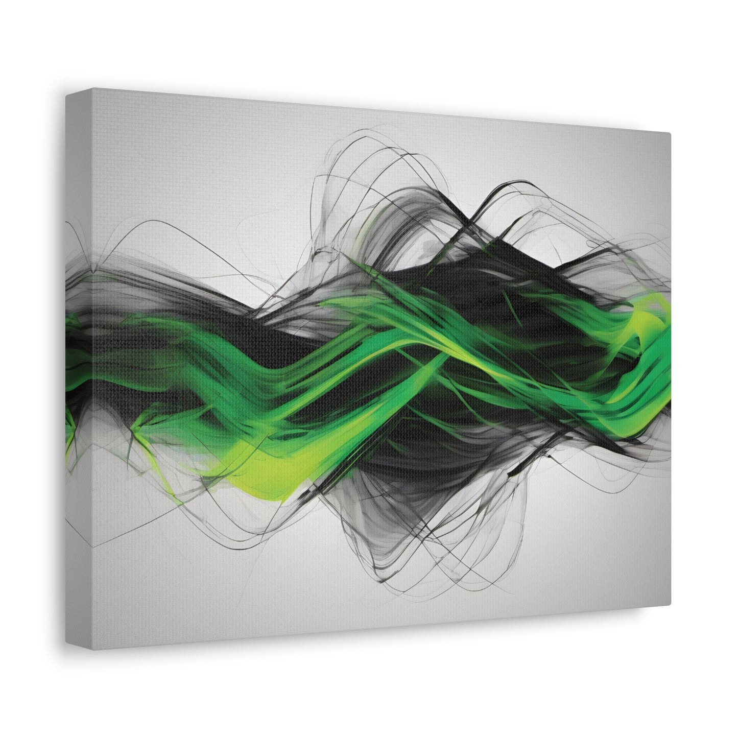 Long Exposure Green, Grey and Black Canvas Print