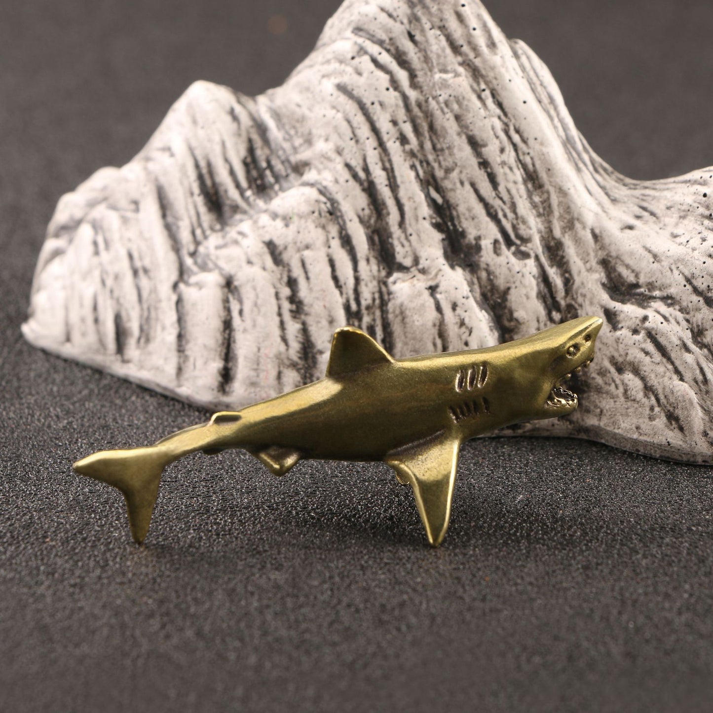 Antique Reproduction Brass Shark Ornaments Tea Ornaments