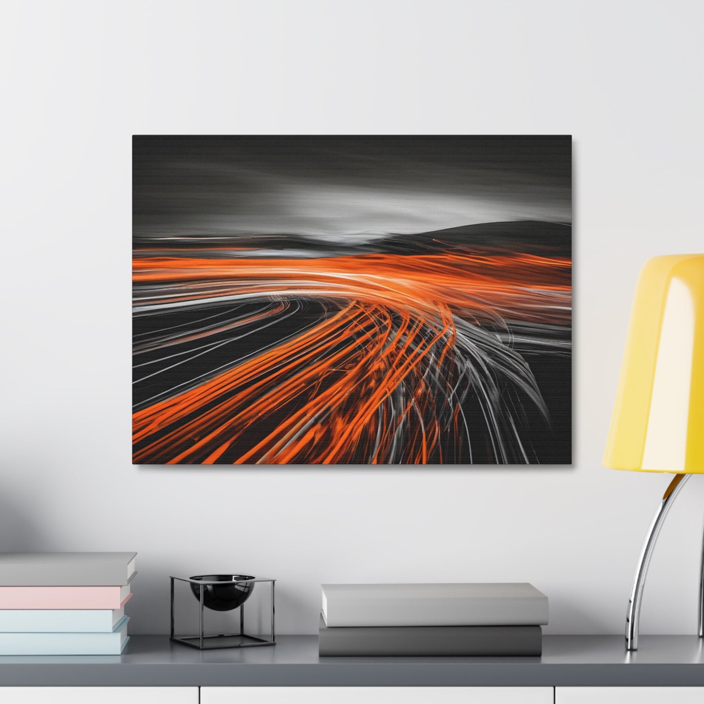 Long Exposure Orange and Black Canvas Print