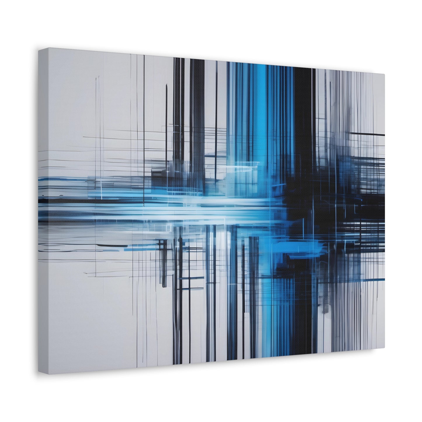 Black and Blue Abstract Canvas Print