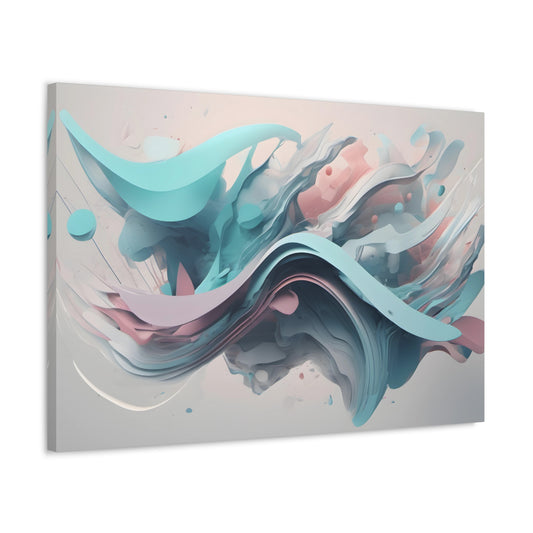 Pink and Blue Abstract Canvas Print