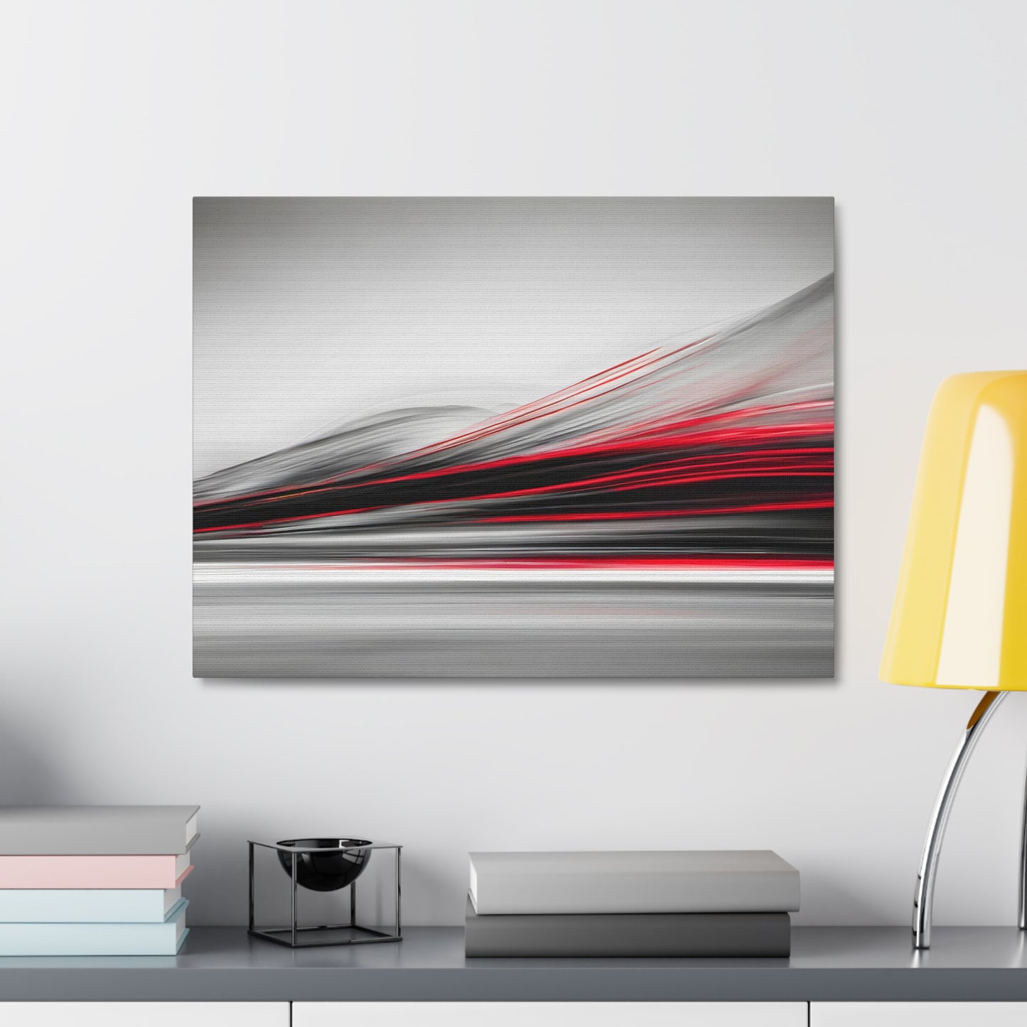 Long Exposure Red, Grey and Black Canvas Print