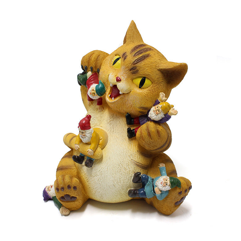 Creative Patio Garden Ornaments Kitten Statue Landscape