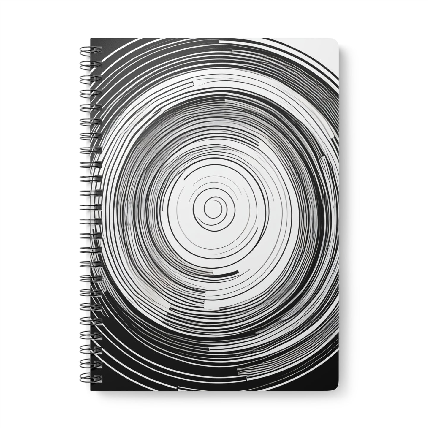 Black and White Abstract Circle A5 Notebook