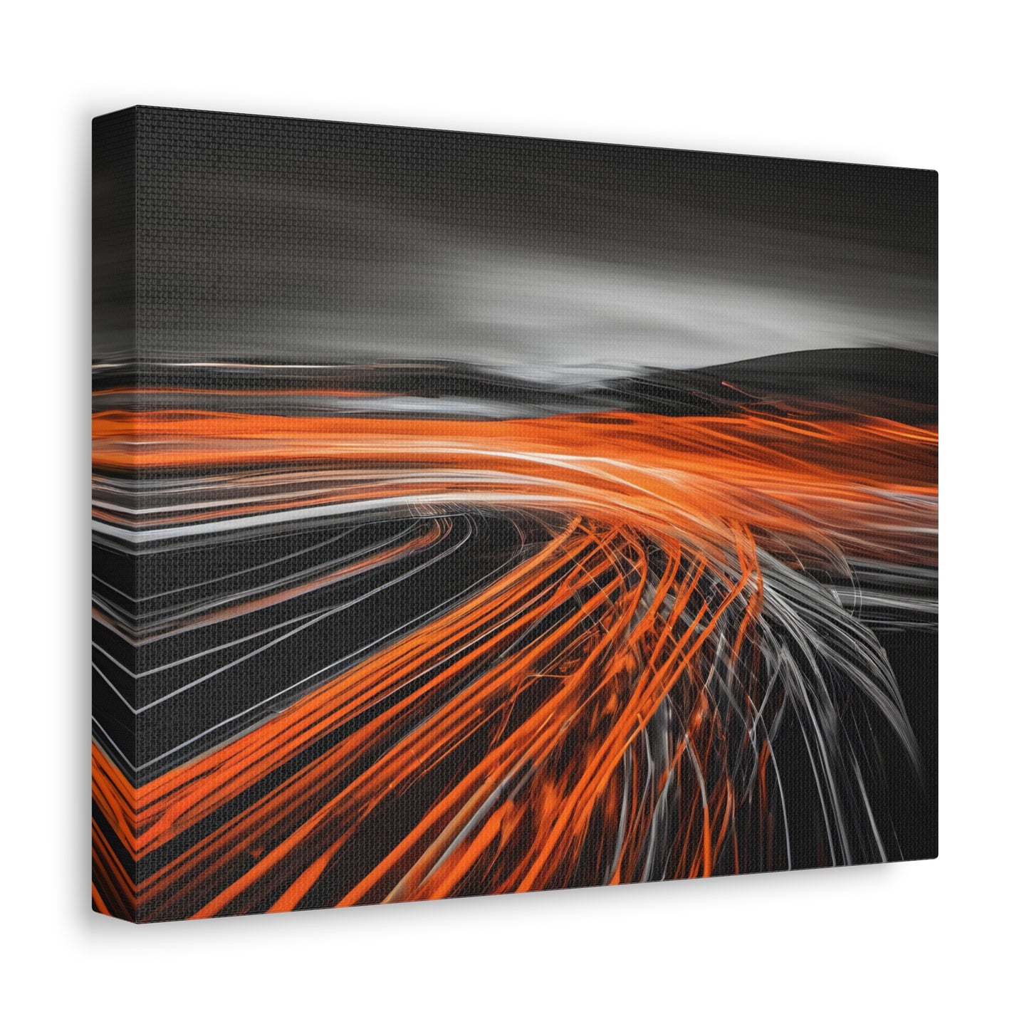 Long Exposure Orange and Black Canvas Print