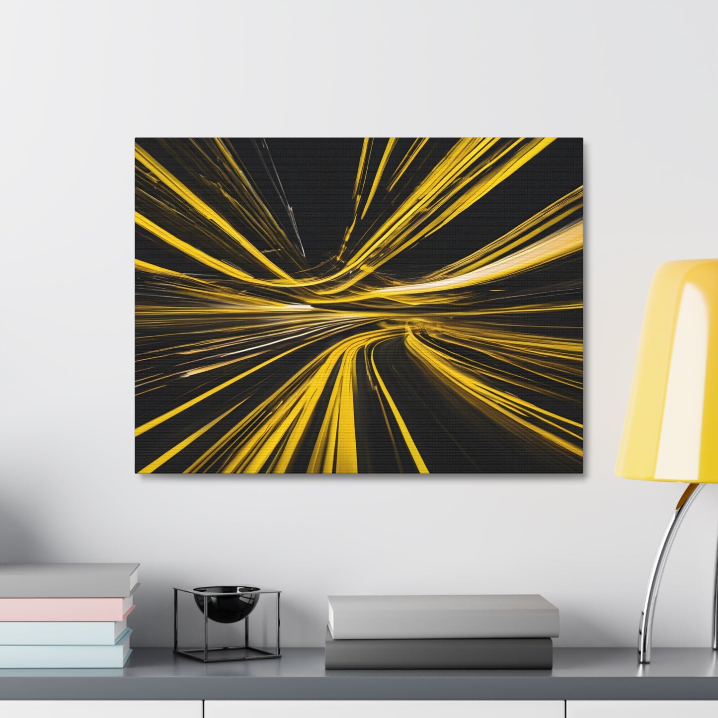 Long Exposure Yellow and Black Canvas Print