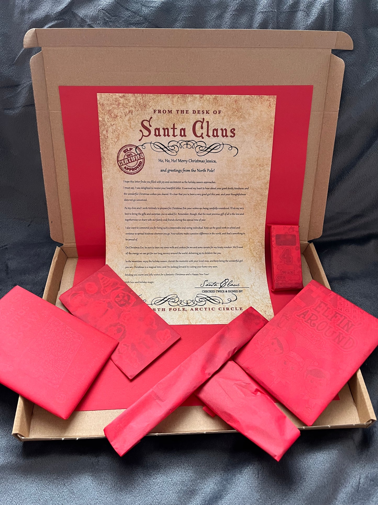 Father Christmas Gift Box Reply Letter