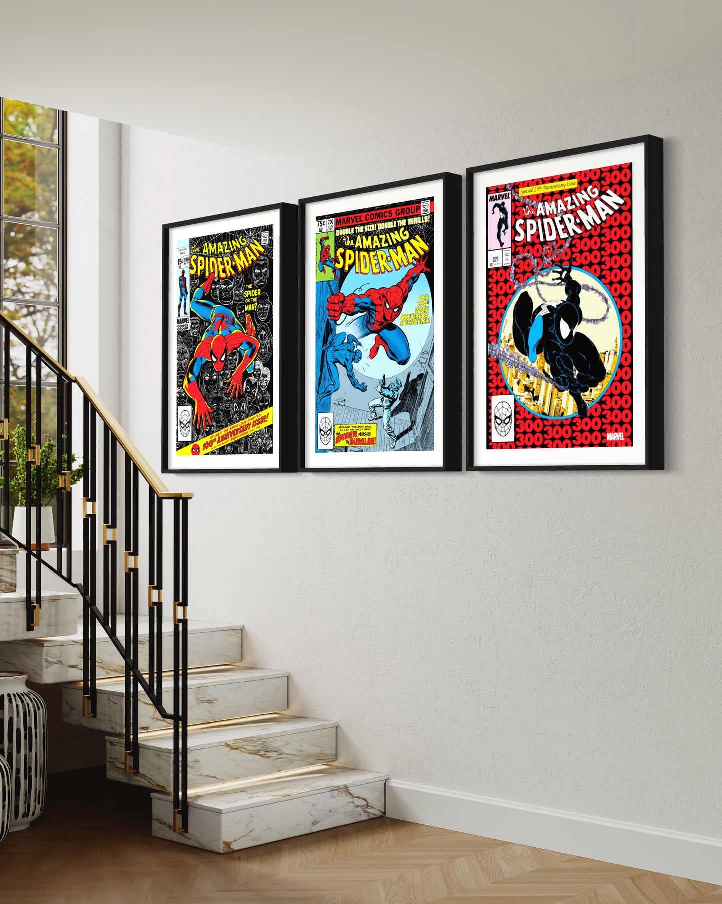 100th 200th 300th Edition Spider-Man Comic Cover Prints