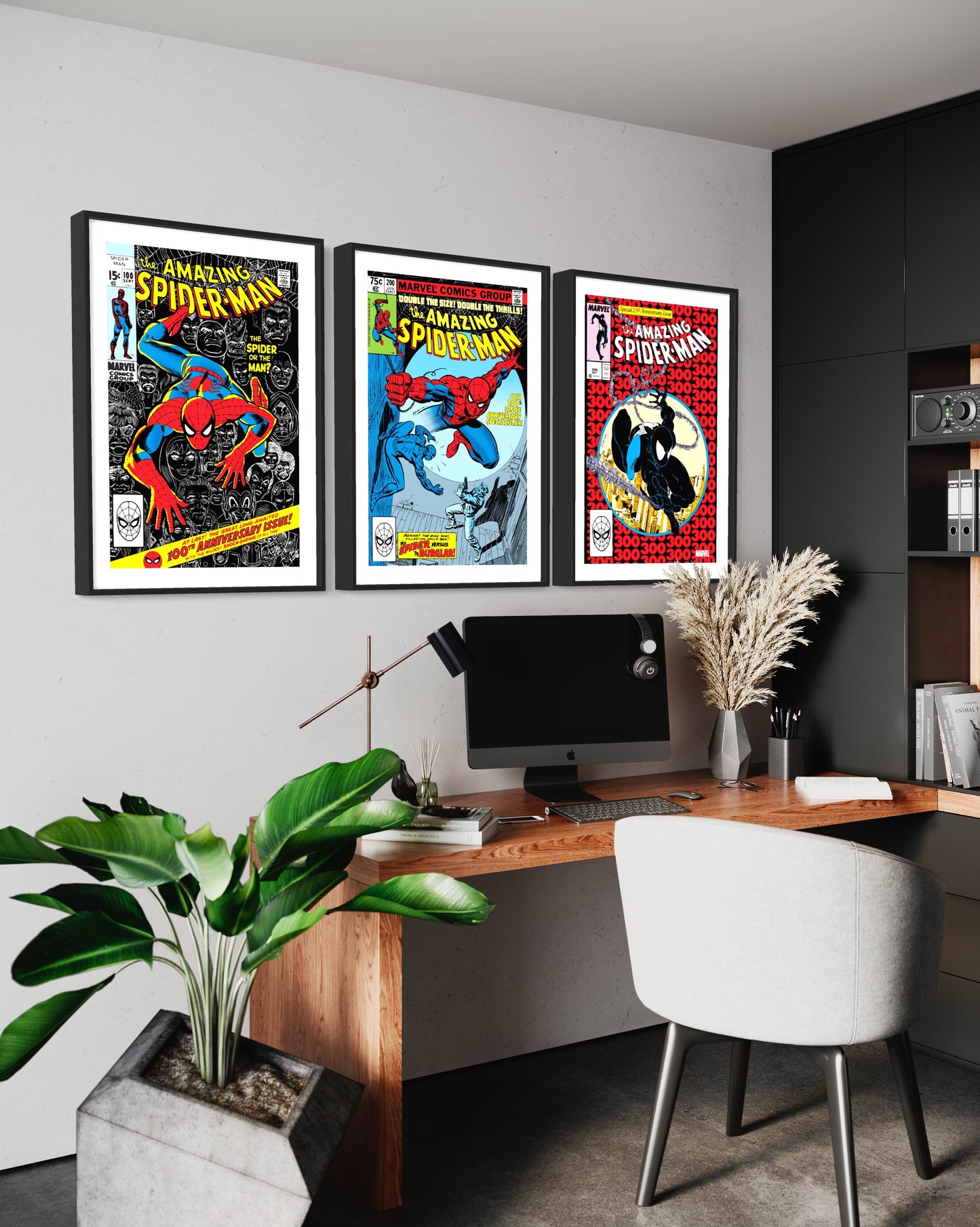 100th 200th 300th Edition Spider-Man Comic Cover Prints