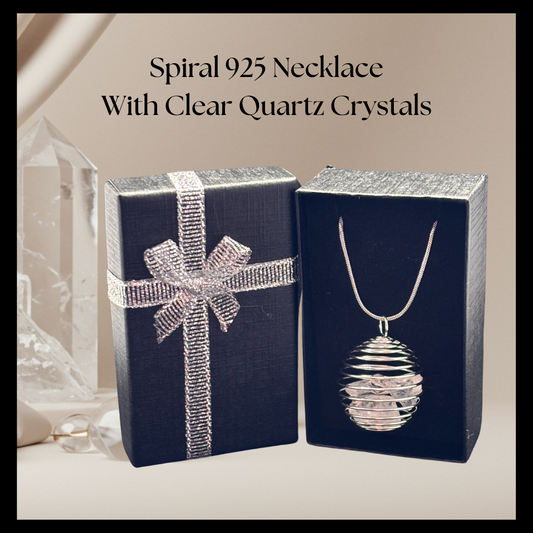 Clear Quartz Spiral Cage Necklace