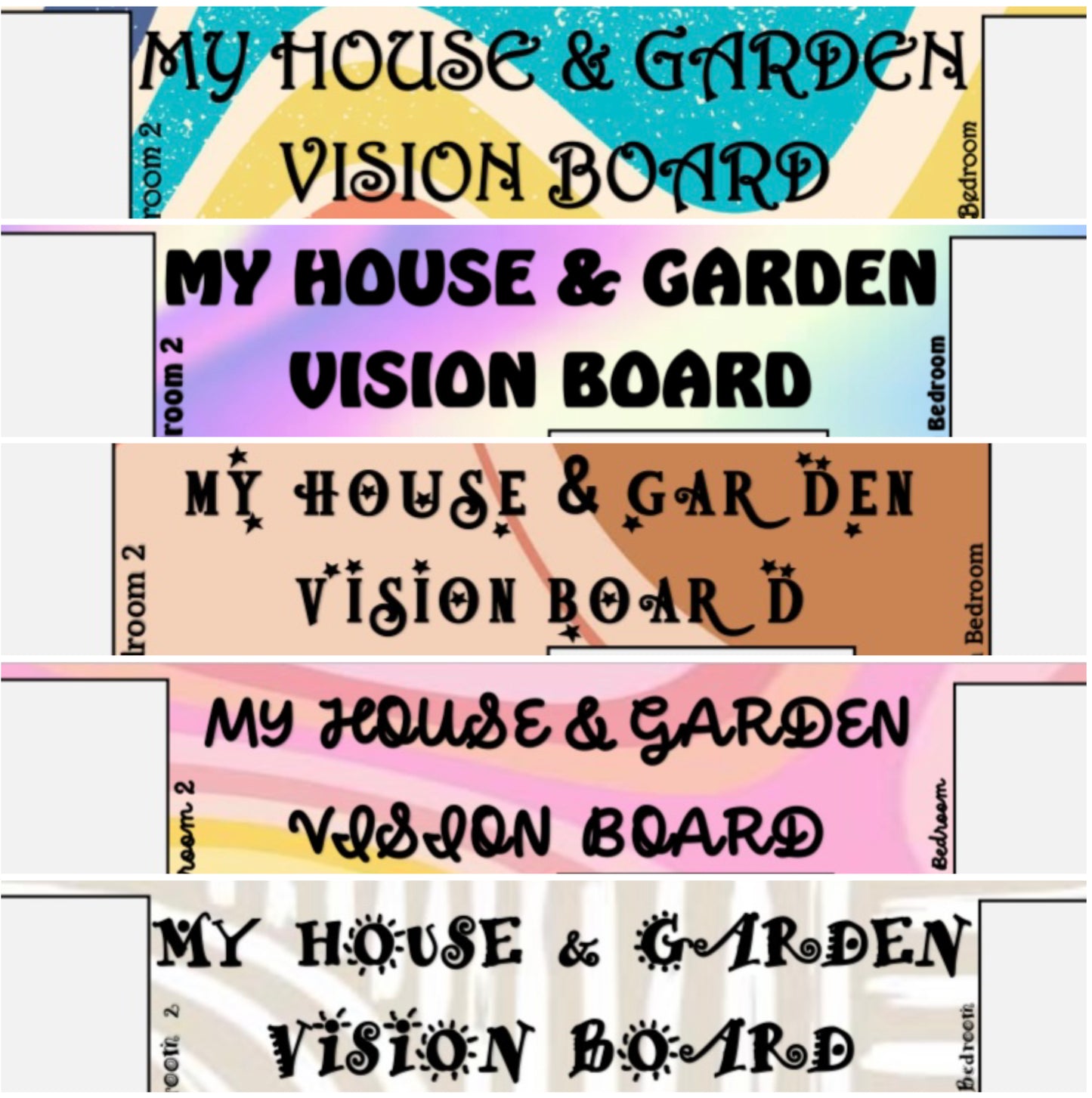 Pack of 33 'My House & Garden' Vision Boards