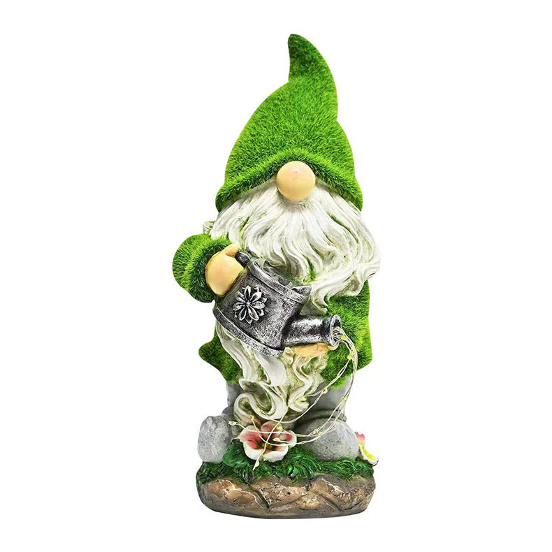 Solar Flocking Garden Resin Statue Ornaments