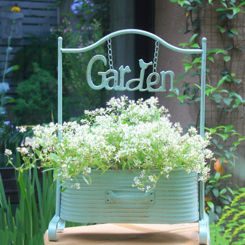 Outdoor Courtyard Iron Flower Basket Decoration Garden Ornaments