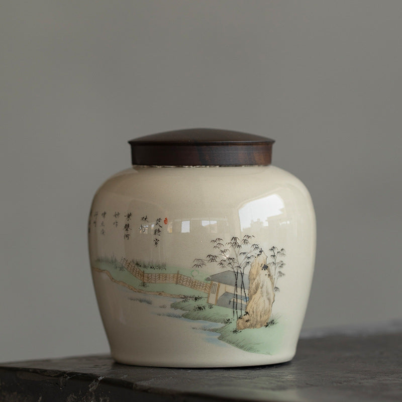 Porcelain Tea Storage Tank Storage Jar