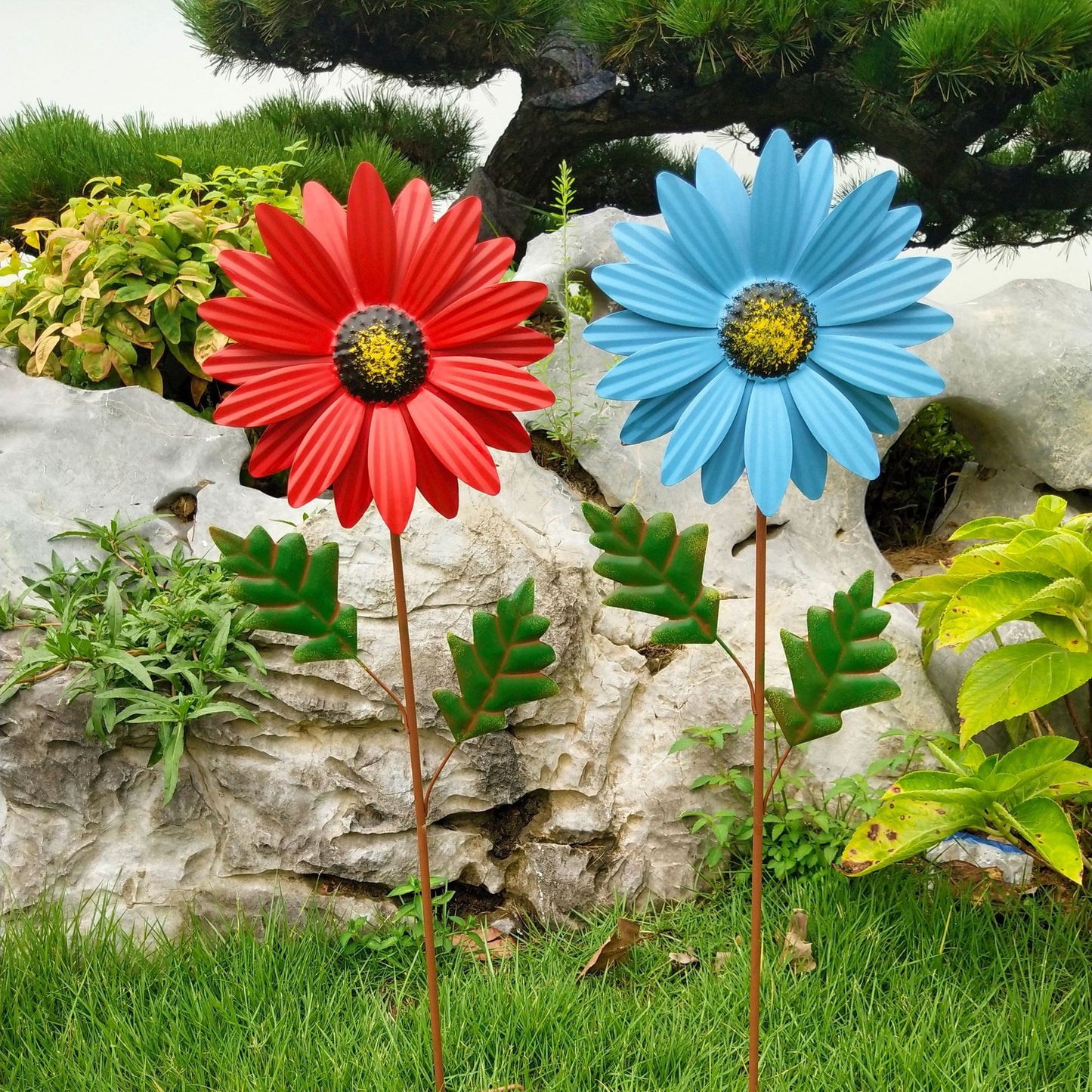 Outdoor Garden Decoration Wrought Iron Flower Flowerpot Plug-in Villa Courtyard Lawn Landscape Layout