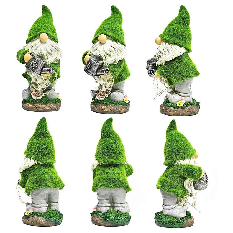 Solar Flocking Garden Resin Statue Ornaments
