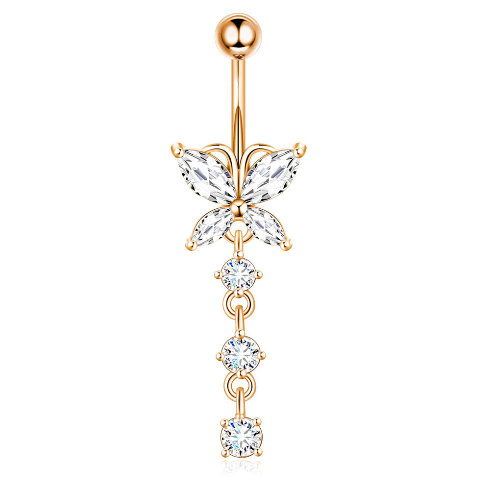 Butterfly Stainless Steel Plus Copper Parts Piercing Jewelry