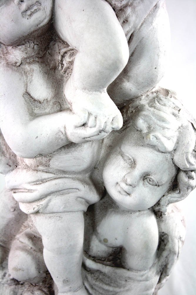 Stone Effect 3 Cherub Jardiniere Or Bird Bath