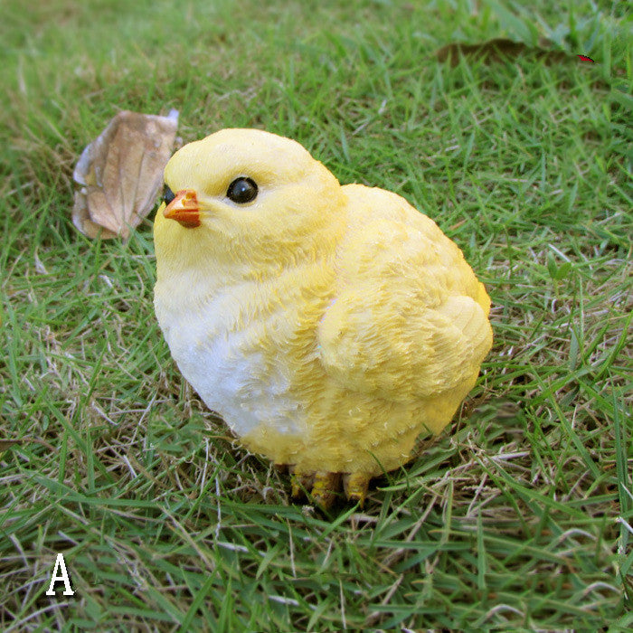 Garden Grass Simulation Chick Ornaments Resin Crafts