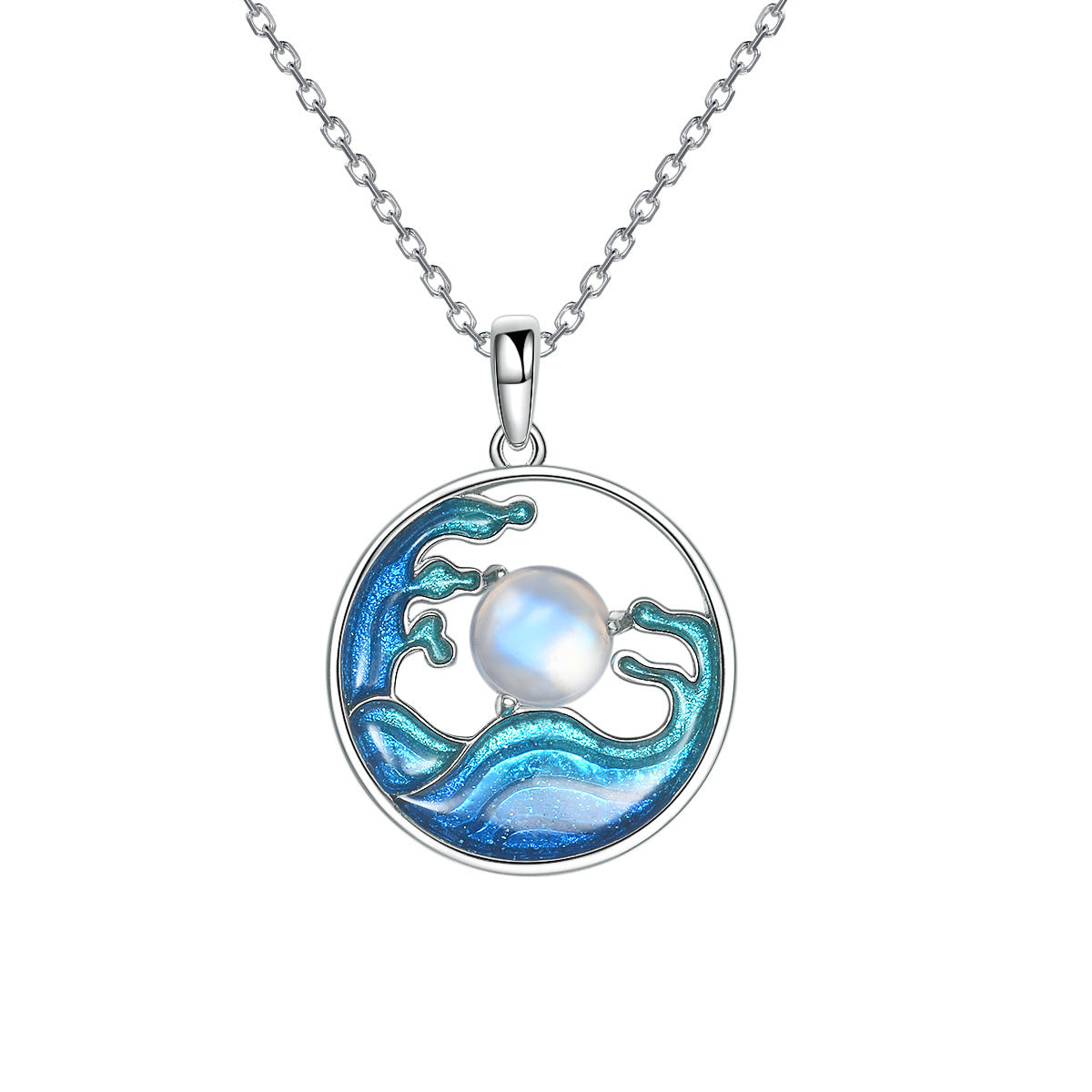 Silver Necklace Women's Sea Moon Chinese Style Jewelry