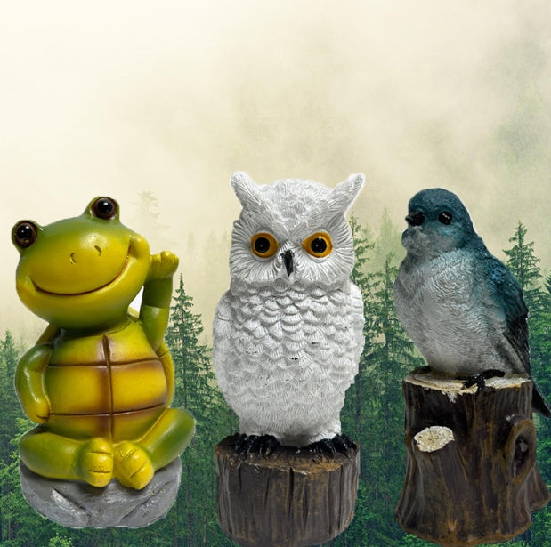 Garden Decorative Lights Cartoon Animal Bird Floor Outlet Lawn Lamp Outdoor Solar Resin Light