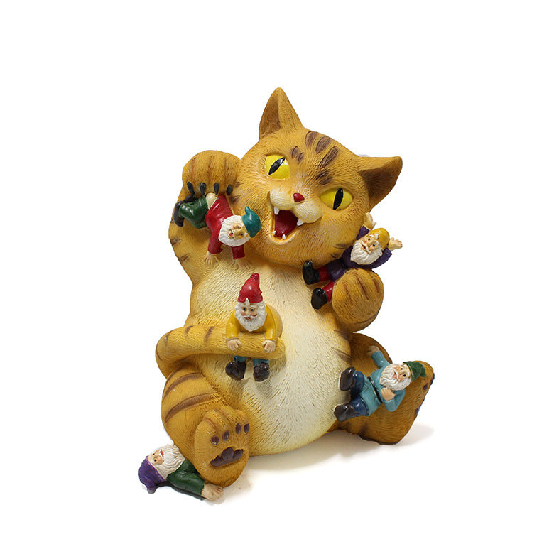 Creative Patio Garden Ornaments Kitten Statue Landscape