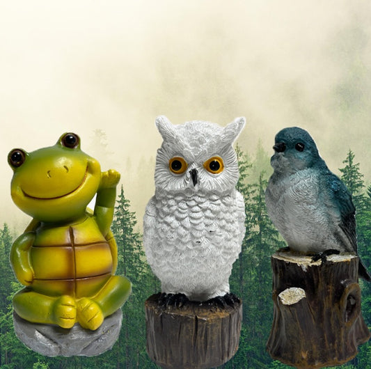 Garden Decorative Lights Cartoon Animal Bird Floor Outlet Lawn Lamp Outdoor Solar Resin Light