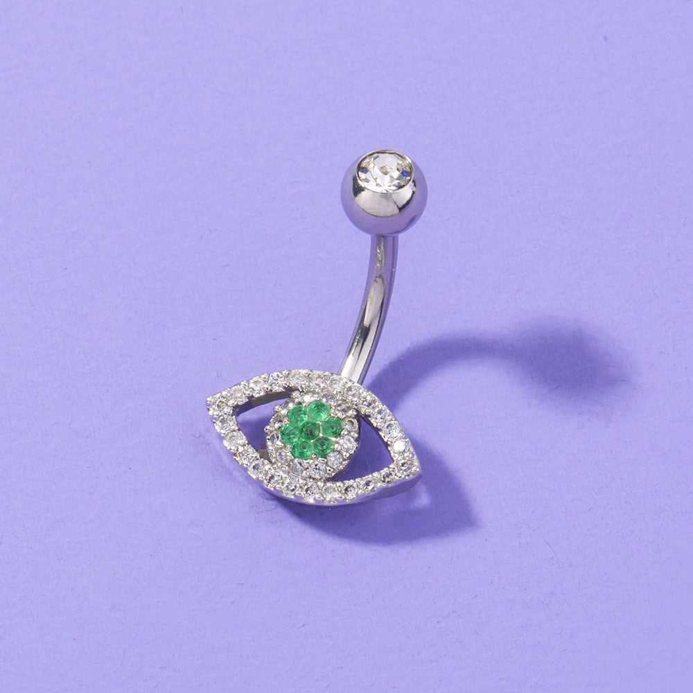 Ladies Simple Eye Zircon Belly Button Piercing Jewelry