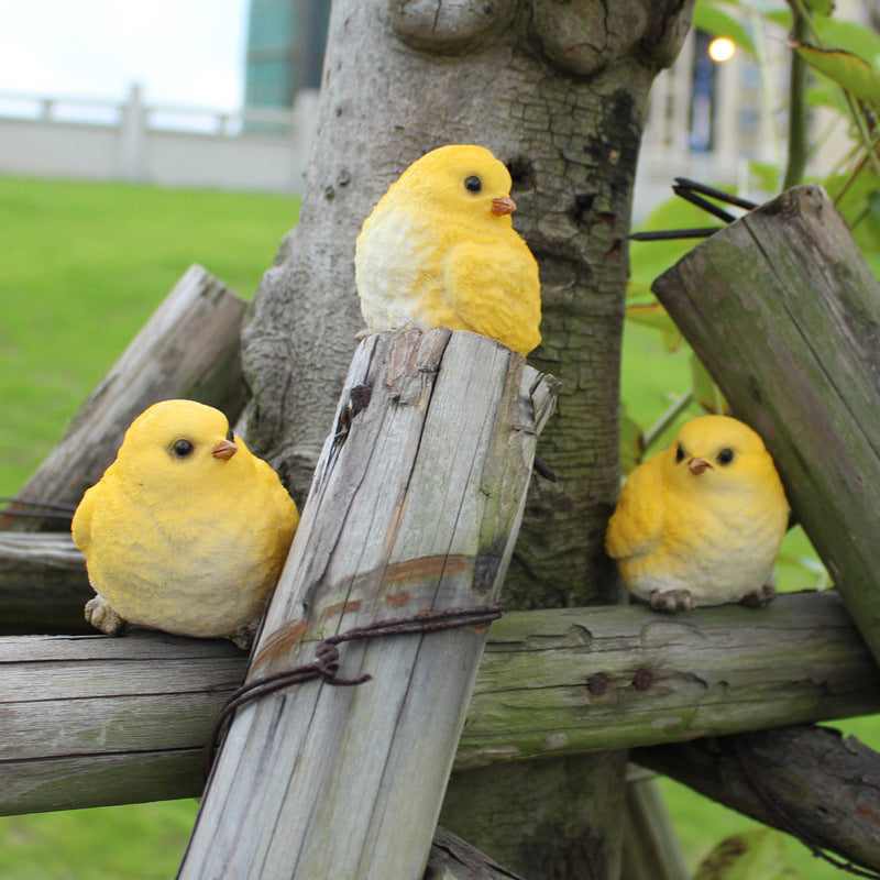 Garden Grass Simulation Chick Ornaments Resin Crafts