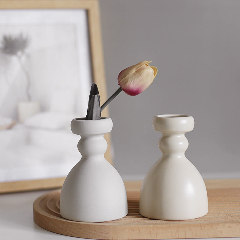 Living Room Plain Ceramic Vase Candle Holder Ornaments
