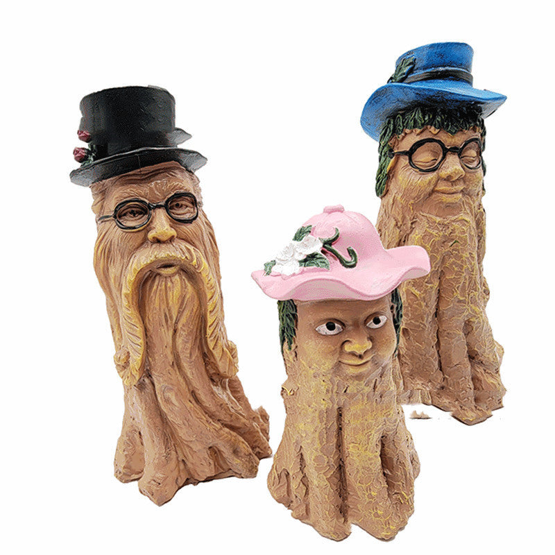 Tree Stump Home Garden Decorative Sculpture Ornaments