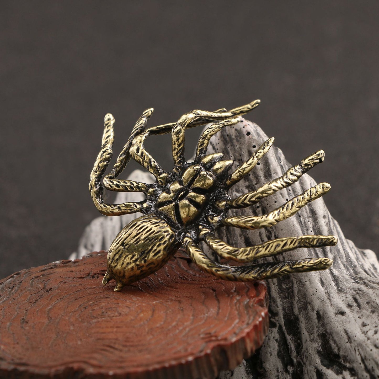 Distressed Solid Copper Spider Brass Ornaments Tea Ornaments
