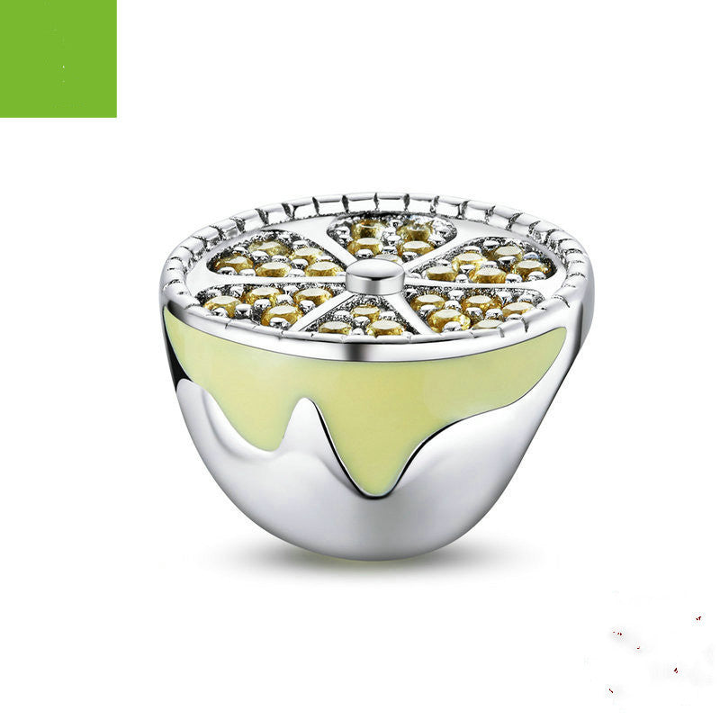 Sterling Silver  Lemon Beaded Creative Fruit Dripping Jewelry