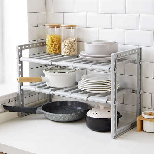 Retractable Kitchen Multi-layer Storage Rack Floor Storage