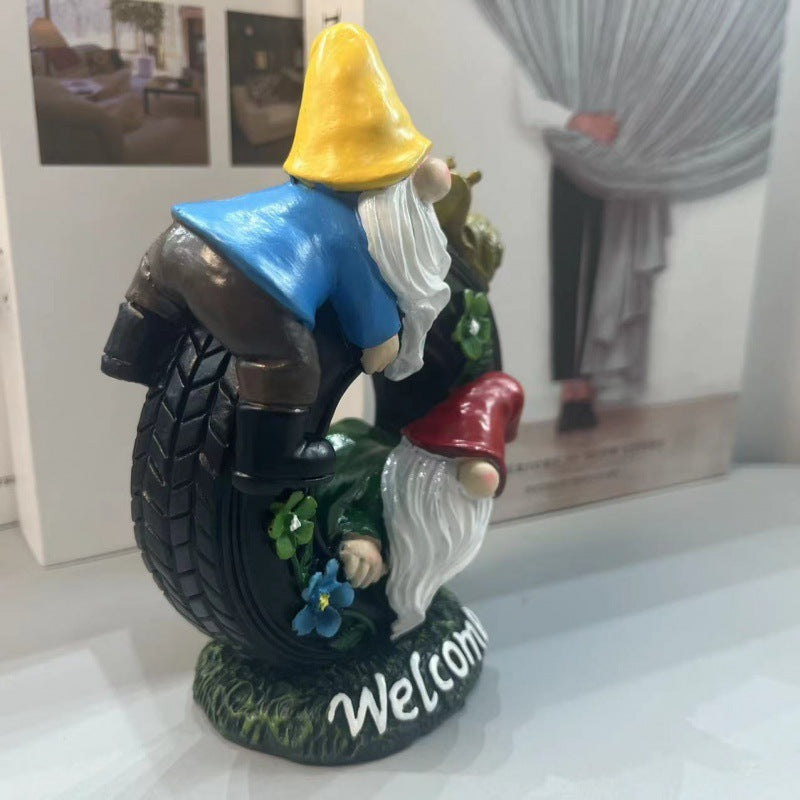 Outdoor Resin Tire Garden Elf Ornaments