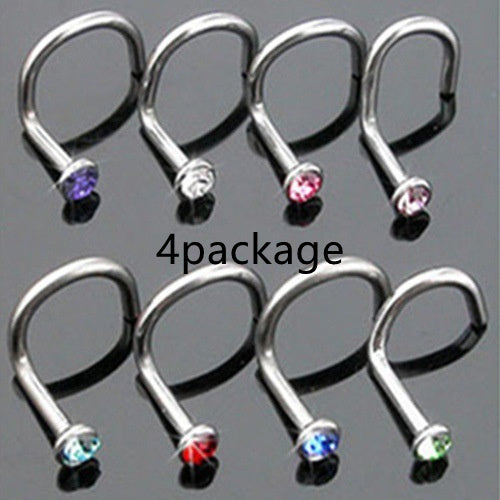 Stainless Steel Diamond Nose Ring Prickly Jewelry