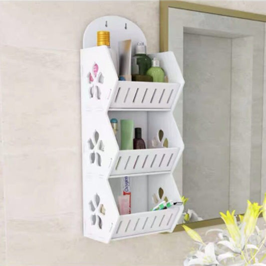 Bathroom Storage Waterproof Wall Storage Rack Punch-free