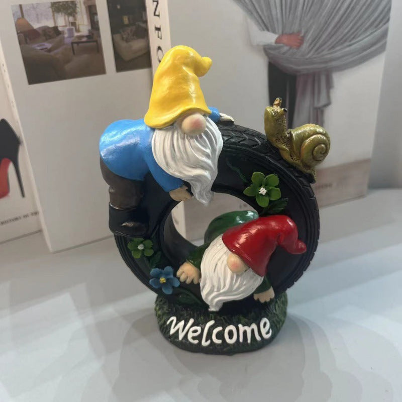 Outdoor Resin Tire Garden Elf Ornaments
