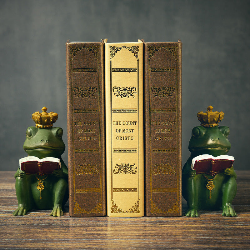 Home Living Room Desktop Frog Book Leaning Ornaments