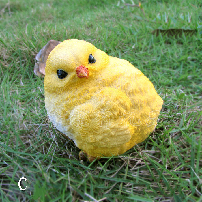 Garden Grass Simulation Chick Ornaments Resin Crafts