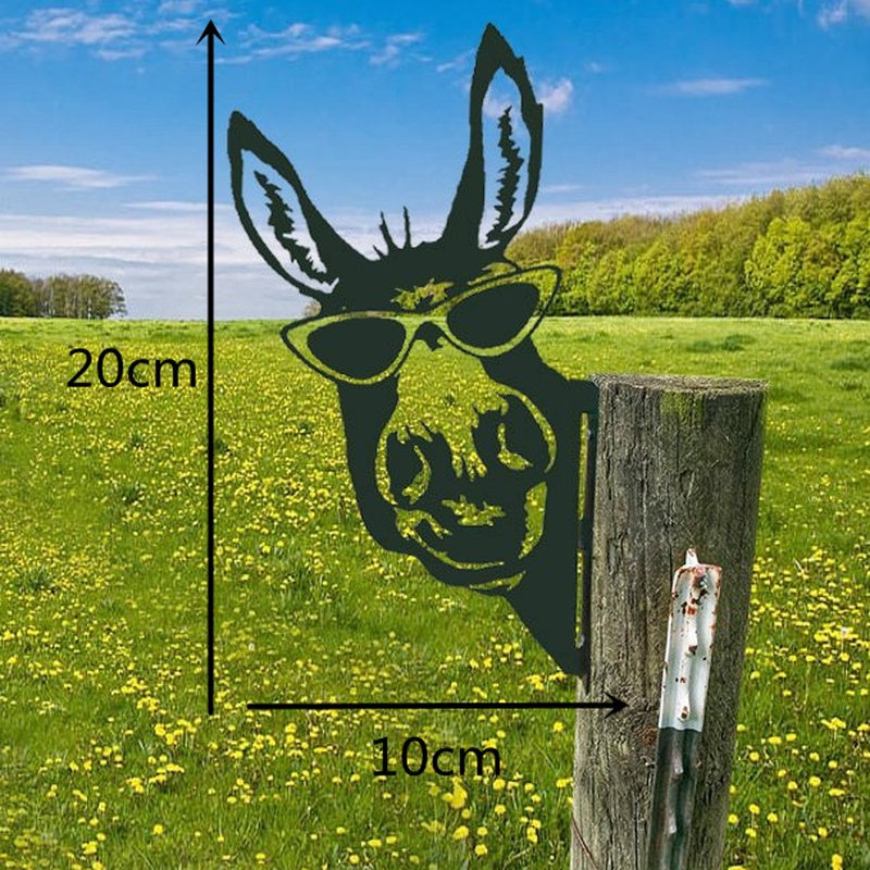 Donkey Silhouette Garden Metal Animal Ornaments