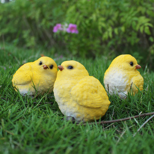 Garden Grass Simulation Chick Ornaments Resin Crafts