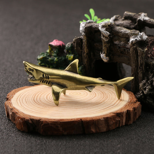 Antique Reproduction Brass Shark Ornaments Tea Ornaments