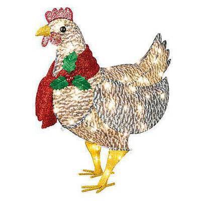 Light Chicken Christmas Scarf Garden Decoration Ornaments