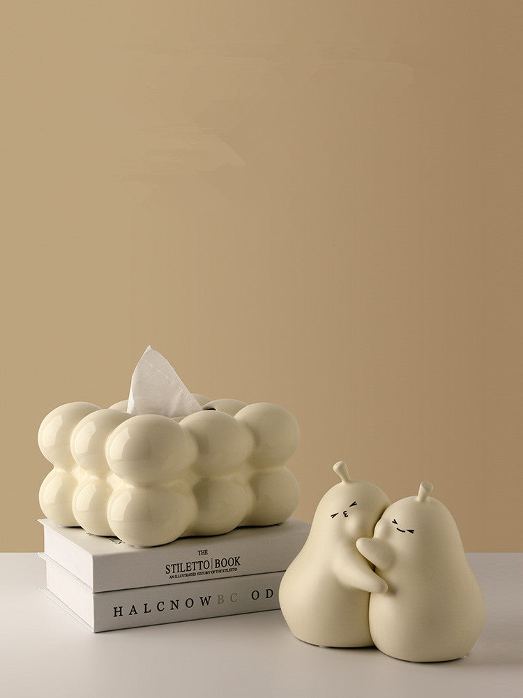 Ins Lovely Ceramic Holding Pear Living Room Ornaments