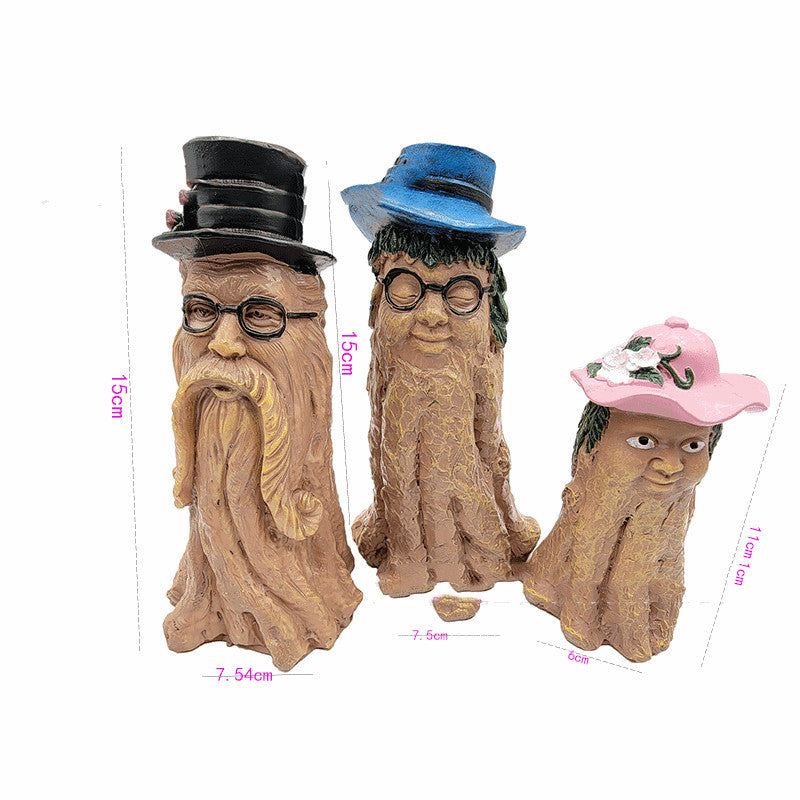 Tree Stump Home Garden Decorative Sculpture Ornaments