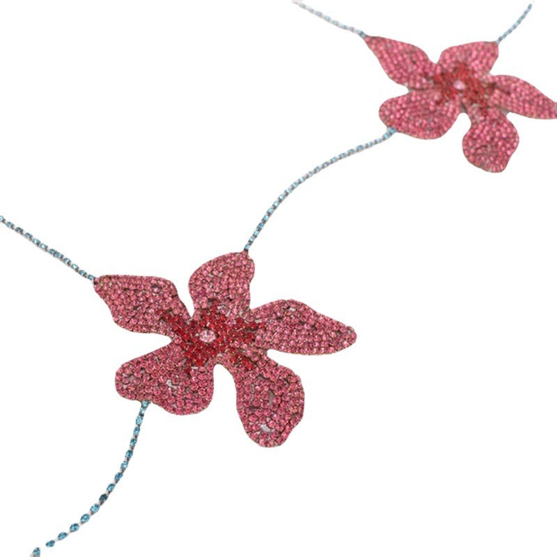 European And American Jewelry Fashion Flower Chest Chain