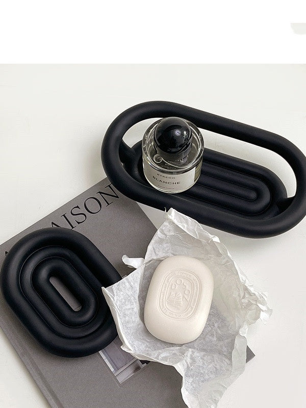 Roll Soap Box Bathroom Storage Basket Series Storage Tray Tray Storage Basket Black And White