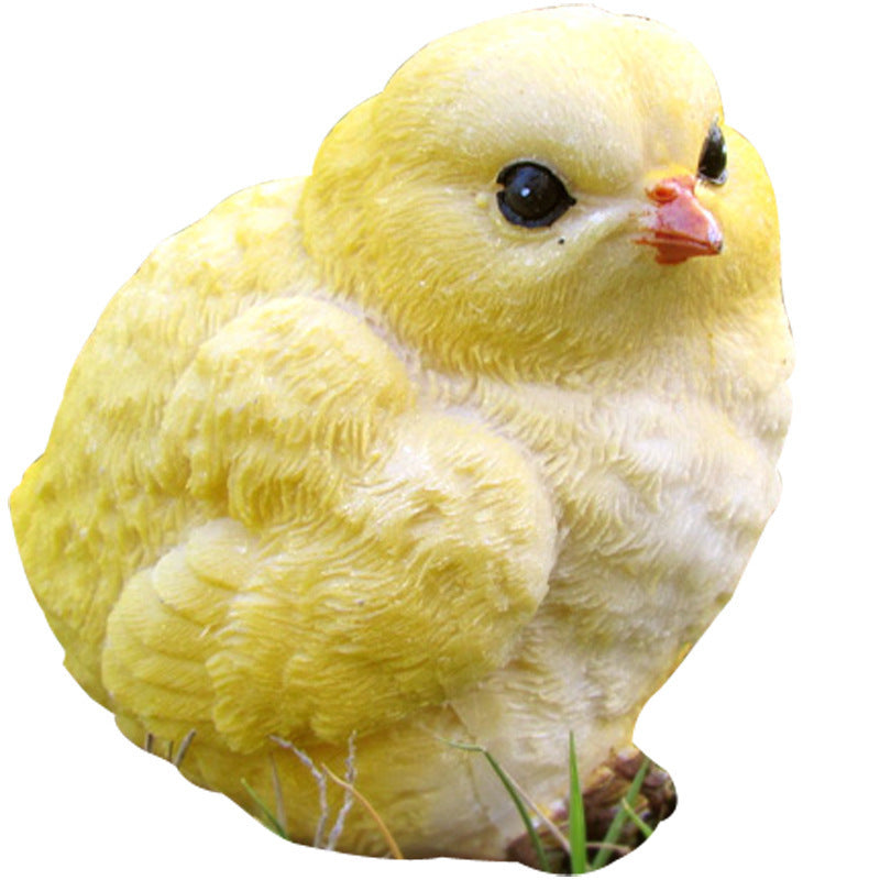 Garden Grass Simulation Chick Ornaments Resin Crafts