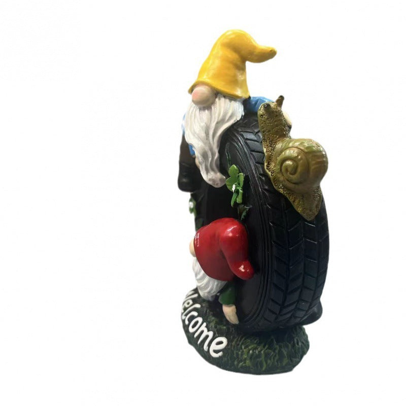 Outdoor Resin Tire Garden Elf Ornaments